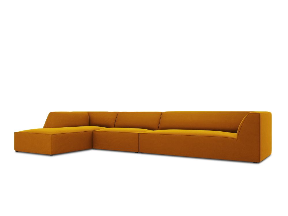Cosmopolitan Design Ecksofa Siena 5-Sitzer Samt Salvador Gelb Links