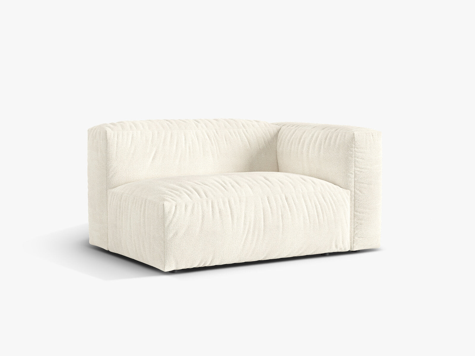 Micadoni Eckmodul Martina 1-Sitzer Groß Rechts Boucle Monet Elfenbein