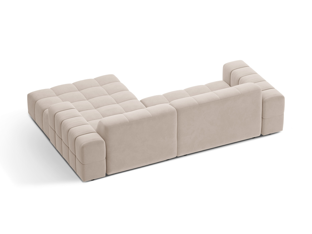 Cosmopolitan Design Ecksofa Chicago 3-Sitzer Samt Venus Helles Beige Rechts