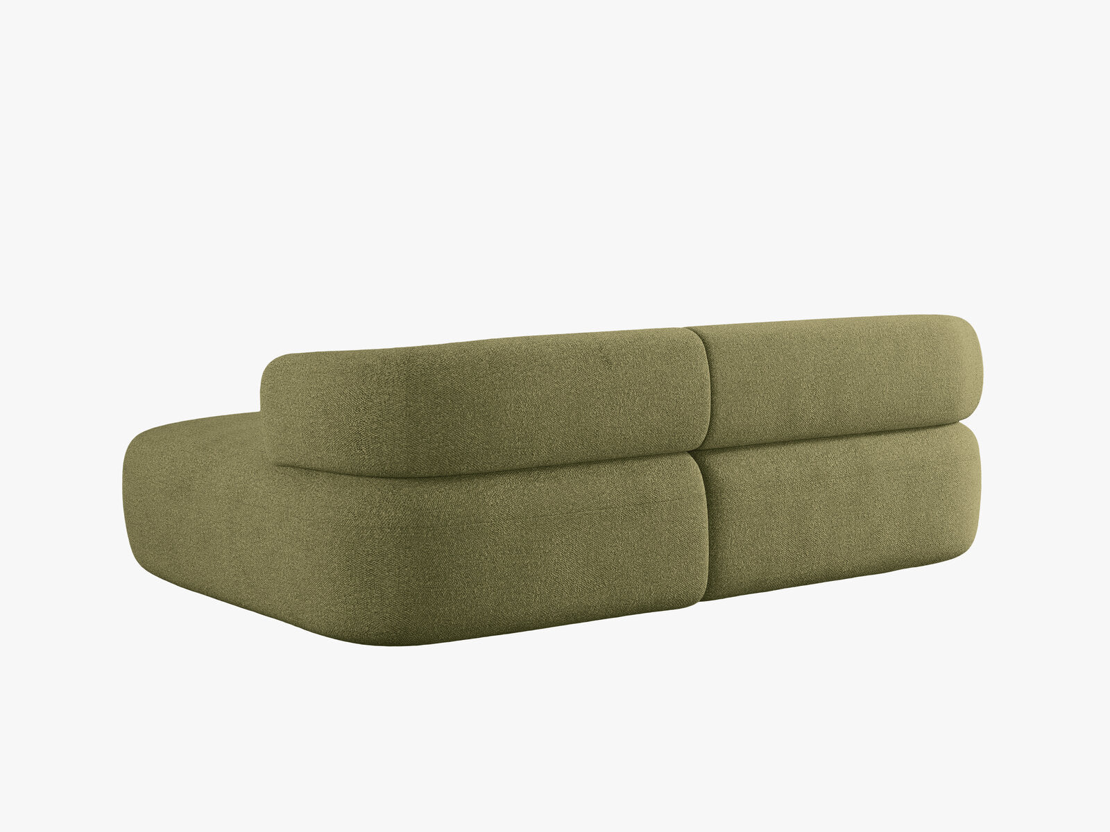 Micadoni 5-Sitzer Ecksofa Jenny Kleine Version Rechts Boucle Now or Never Grün