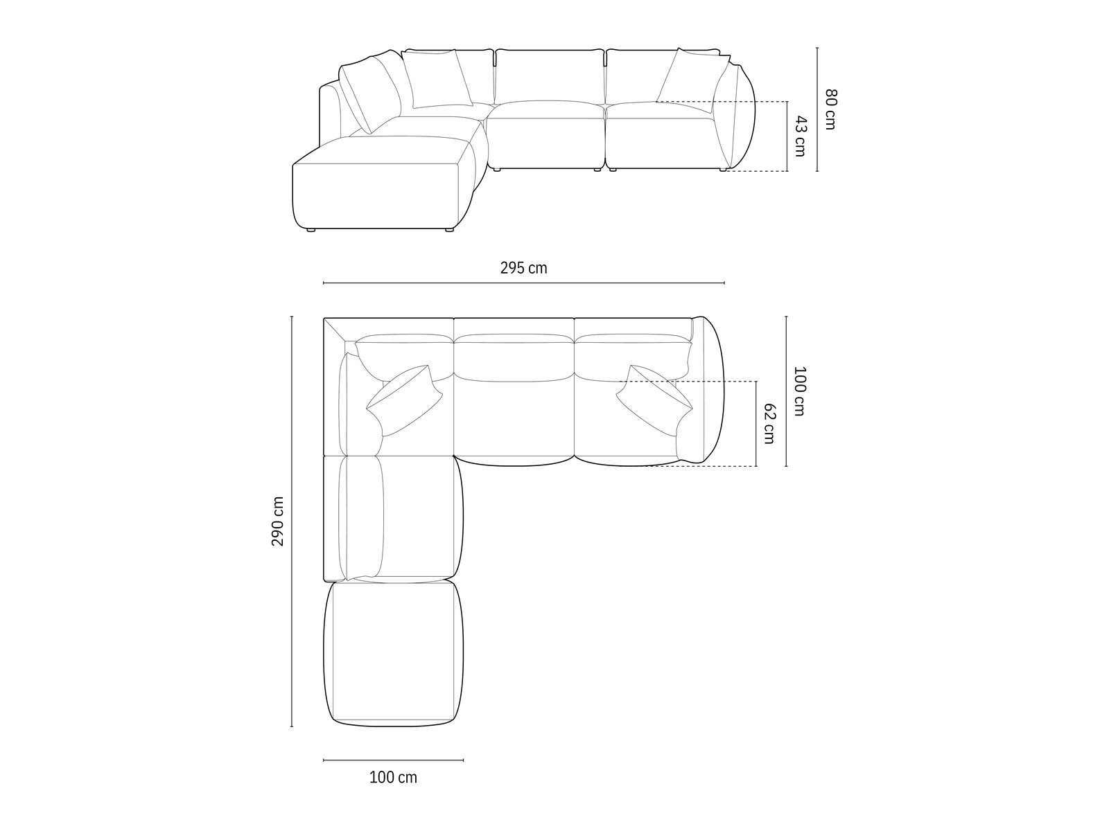 Micadoni Modulares Ecksofa Chris 4-Sitzer Links Strukturierter Stoff Natur