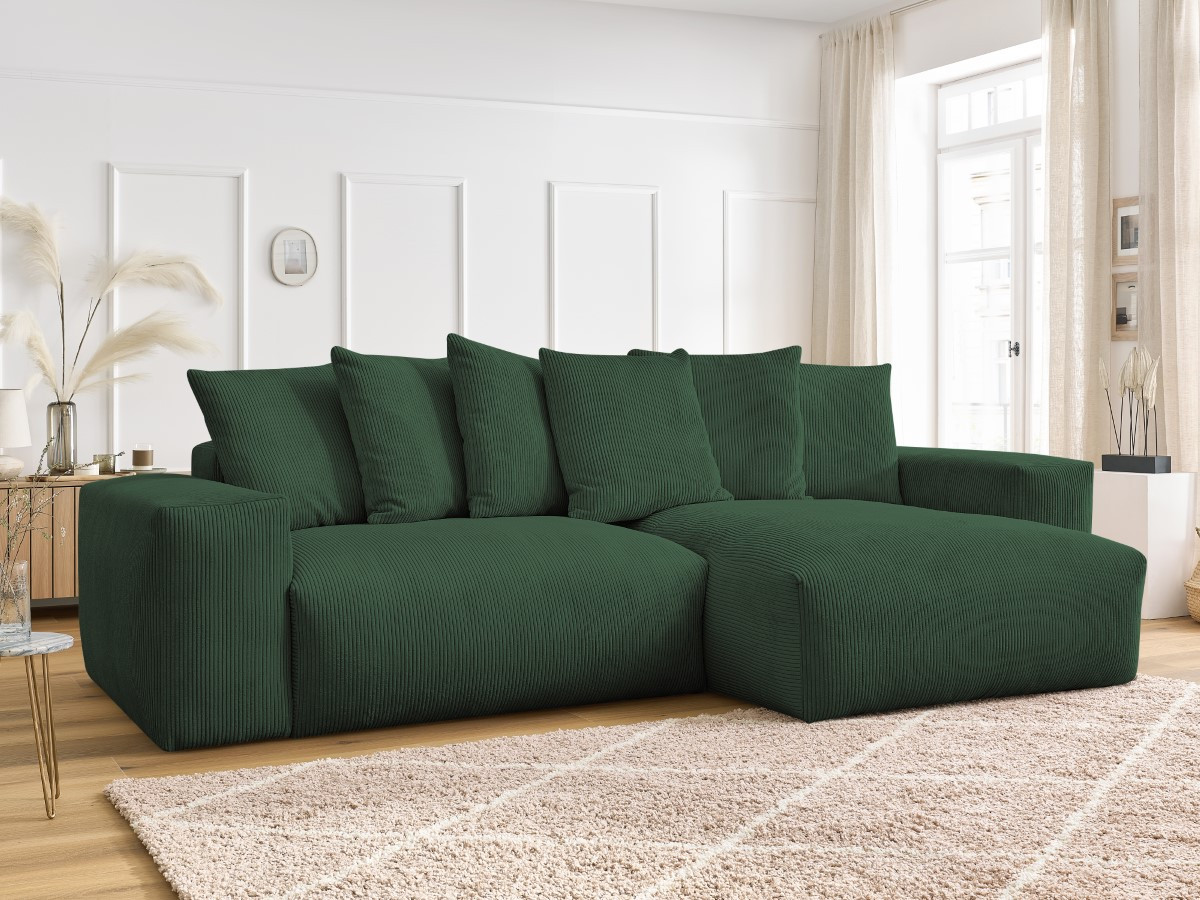 Bobochic Voltaire Ecksofa 310 × 174 cm Cordsamt Grün