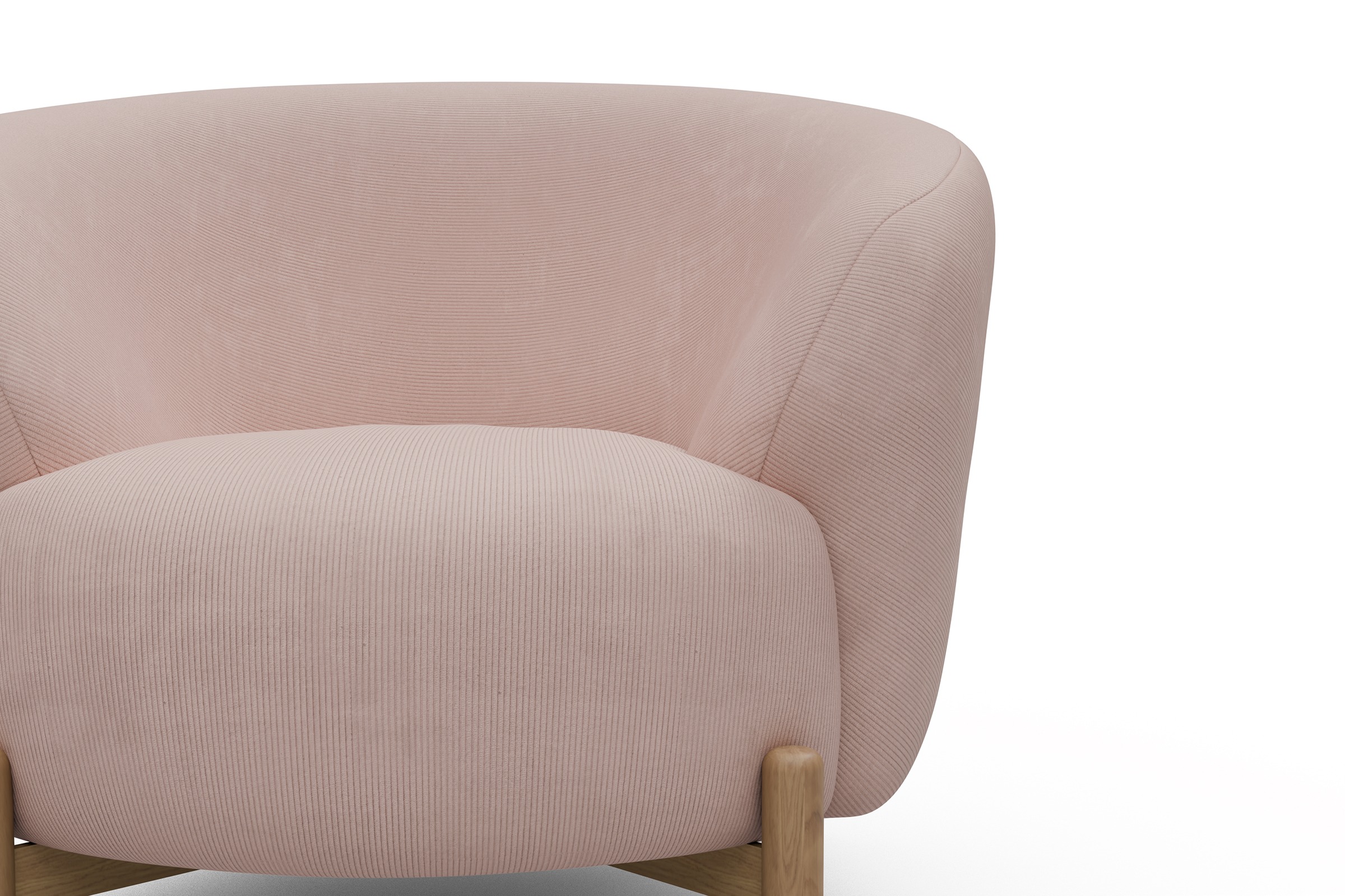 Sessel Ronda Holzbeine Eiche Natur Cordufine-Blush