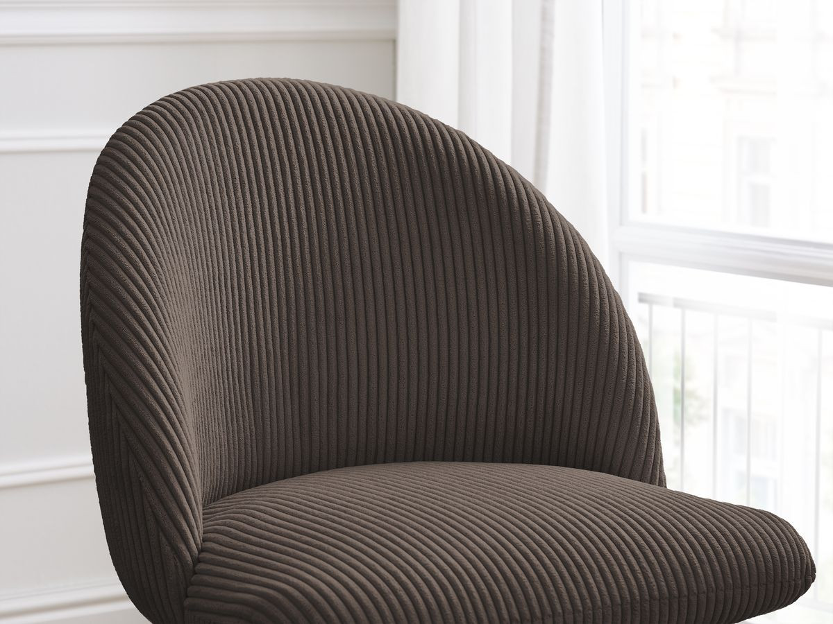 Bobochic Lalie Esszimmerstuhl 4er-Set mit Sternfuß Cordsamt Braun
