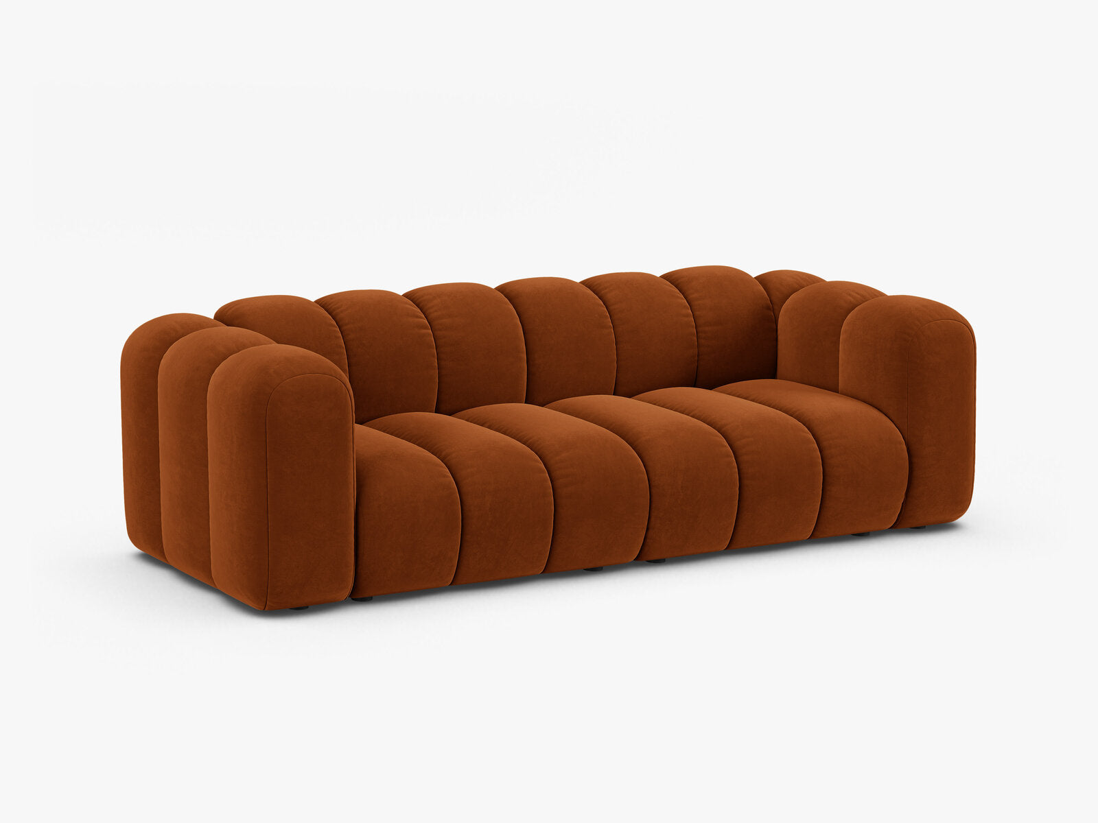 Micadoni Sofa Lupine 3-Sitzer Samt Salvador Terrakotta