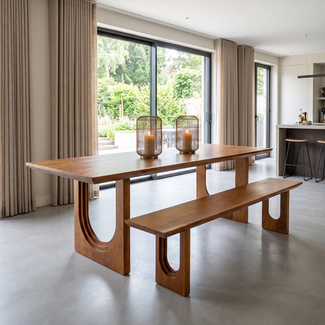Raw Materials Bullnose Esszimmerbank Eckig Braun 180cm