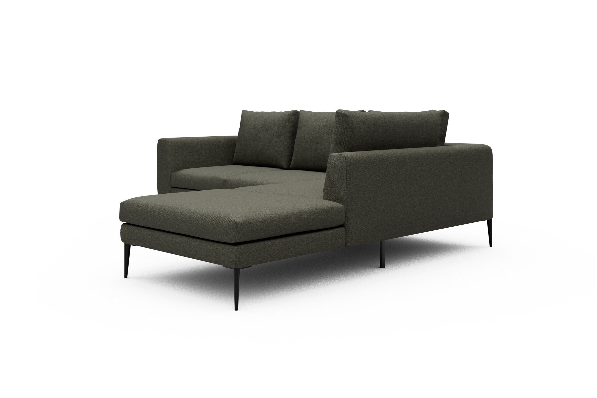 Ecksofa Paul Relax-Ecke rechts mit 2-Sitzer Sama-Winter-Moss