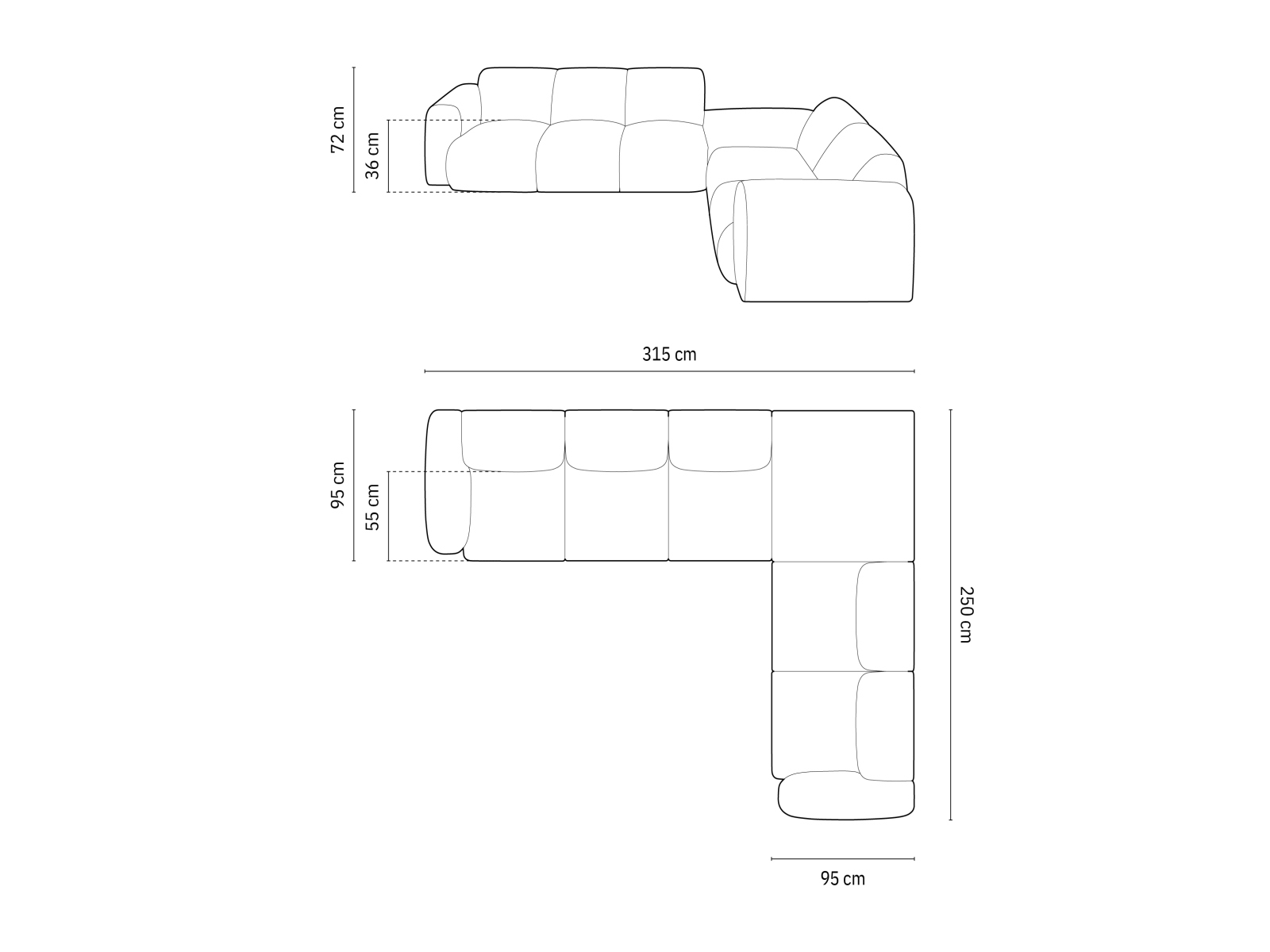 Cosmopolitan Design Ecksofa Nolio 4-Sitzer offen Samt Casino Königsblau Rechts