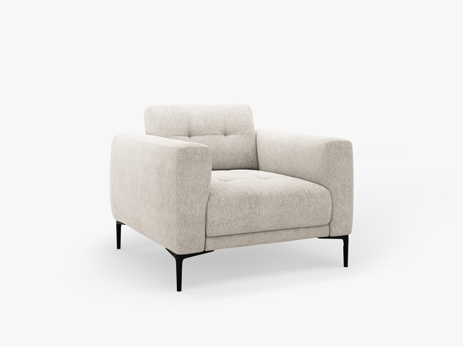 Micadoni Sessel Bemy 1-Sitzer Strukturierter Stoff Beige
