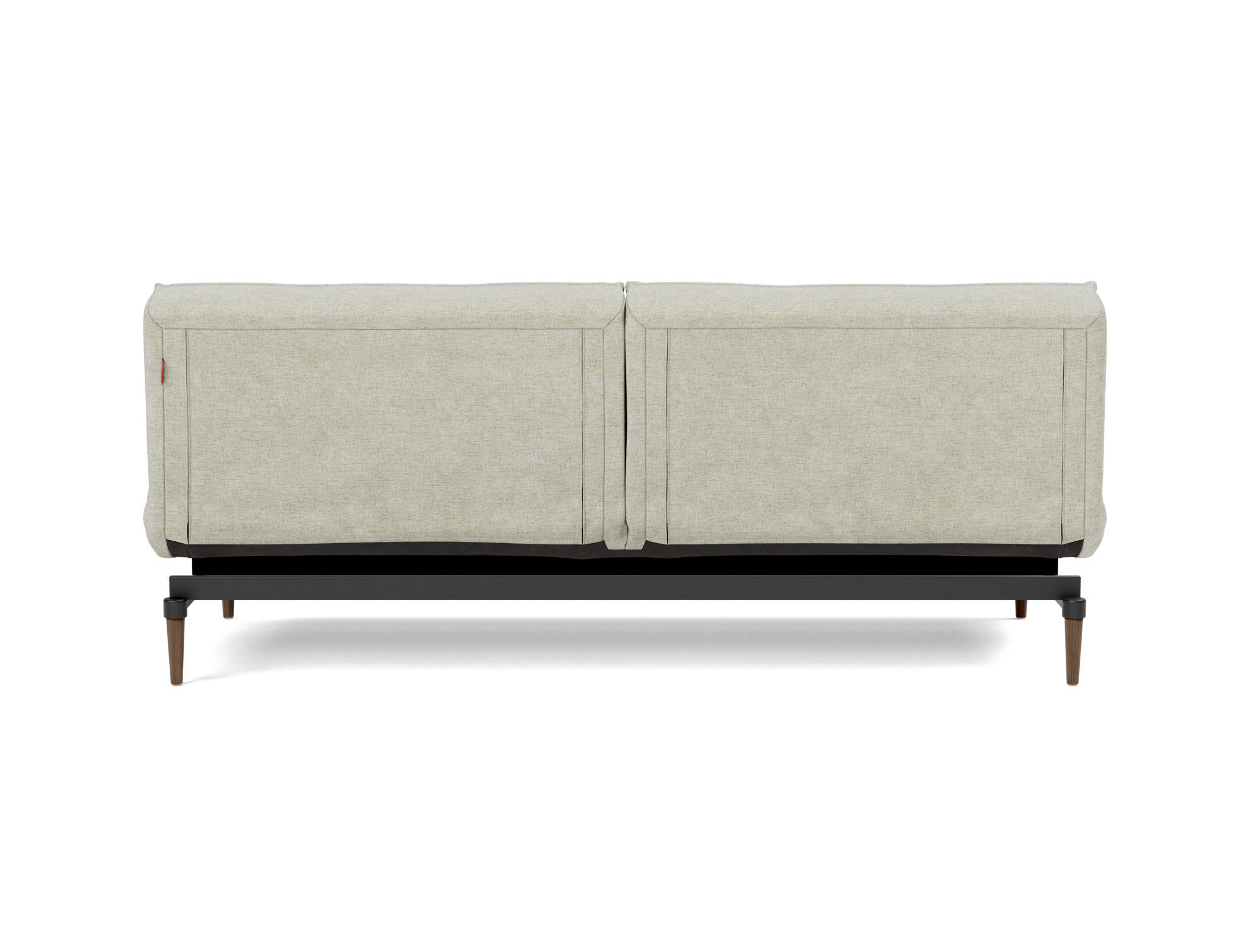 Schlafsofa Splitback Flachgewebe Avella 280-Sand Beine Styletto Eiche dunkel