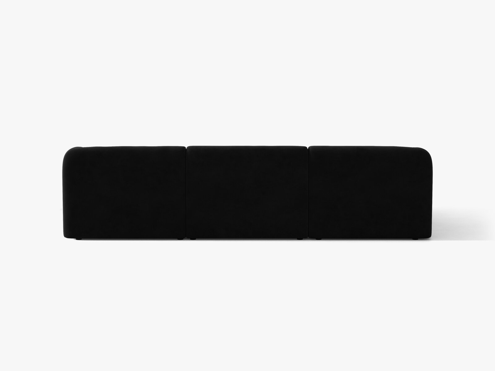 Micadoni Ecksofa Miley 4-Sitzer Links Samt Bluvel Schwarz