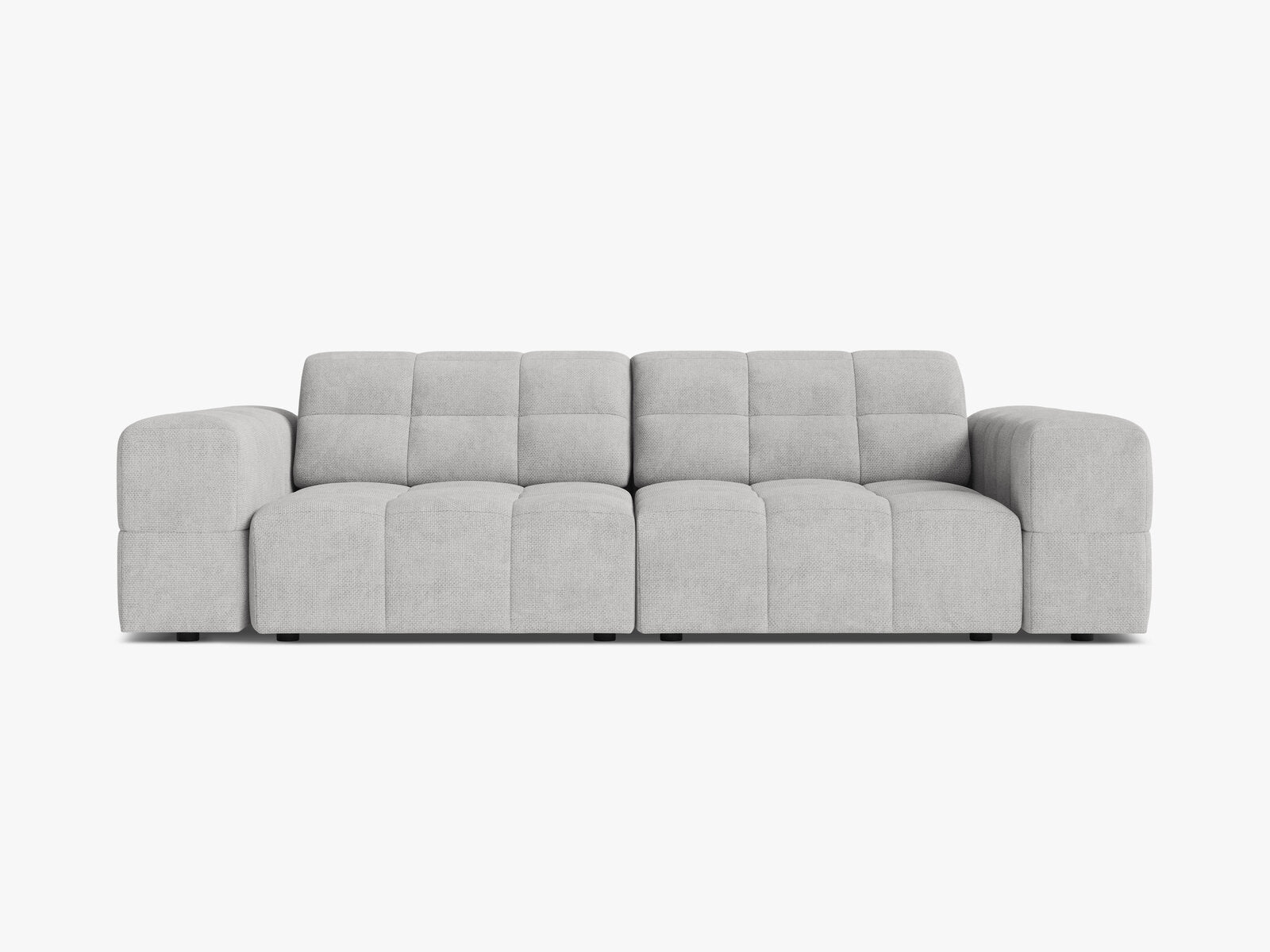 Micadoni Sofa Jennifer 3-Sitzer Chenille Eden Silber