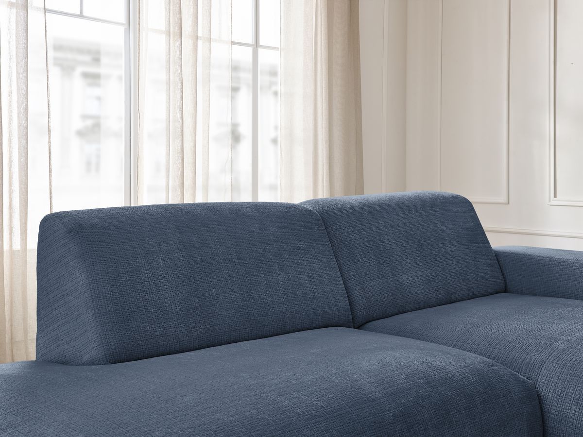 Bobochic Sirius Ecksofa 300 × 170 cm Strukturstoff Dunkelblau Ecke rechts