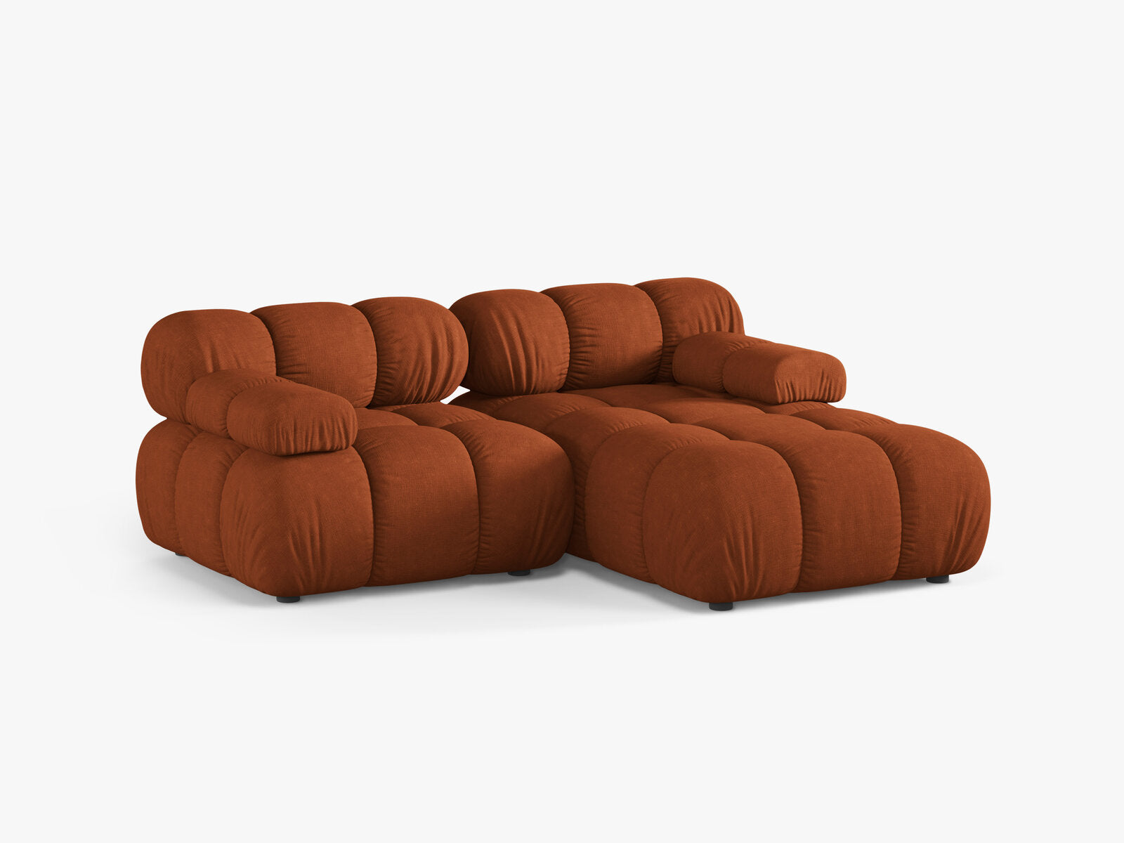 Micadoni Modulares Ecksofa Bellis 3-Sitzer Rechts Strukturierter Stoff Liberty Ziegel