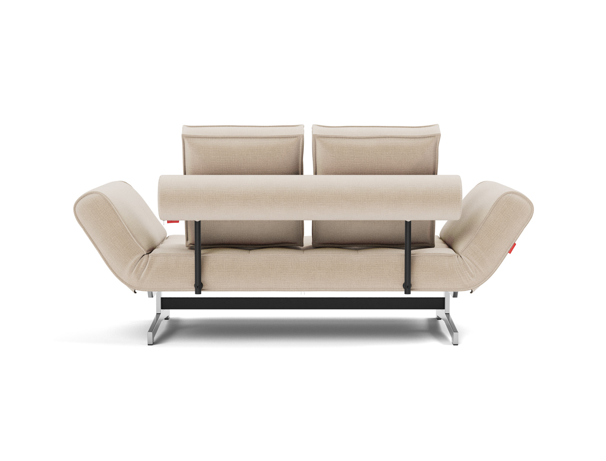 Tagesbett Ghia Chenille Esina 410-Almond-Beige Beine Chrom