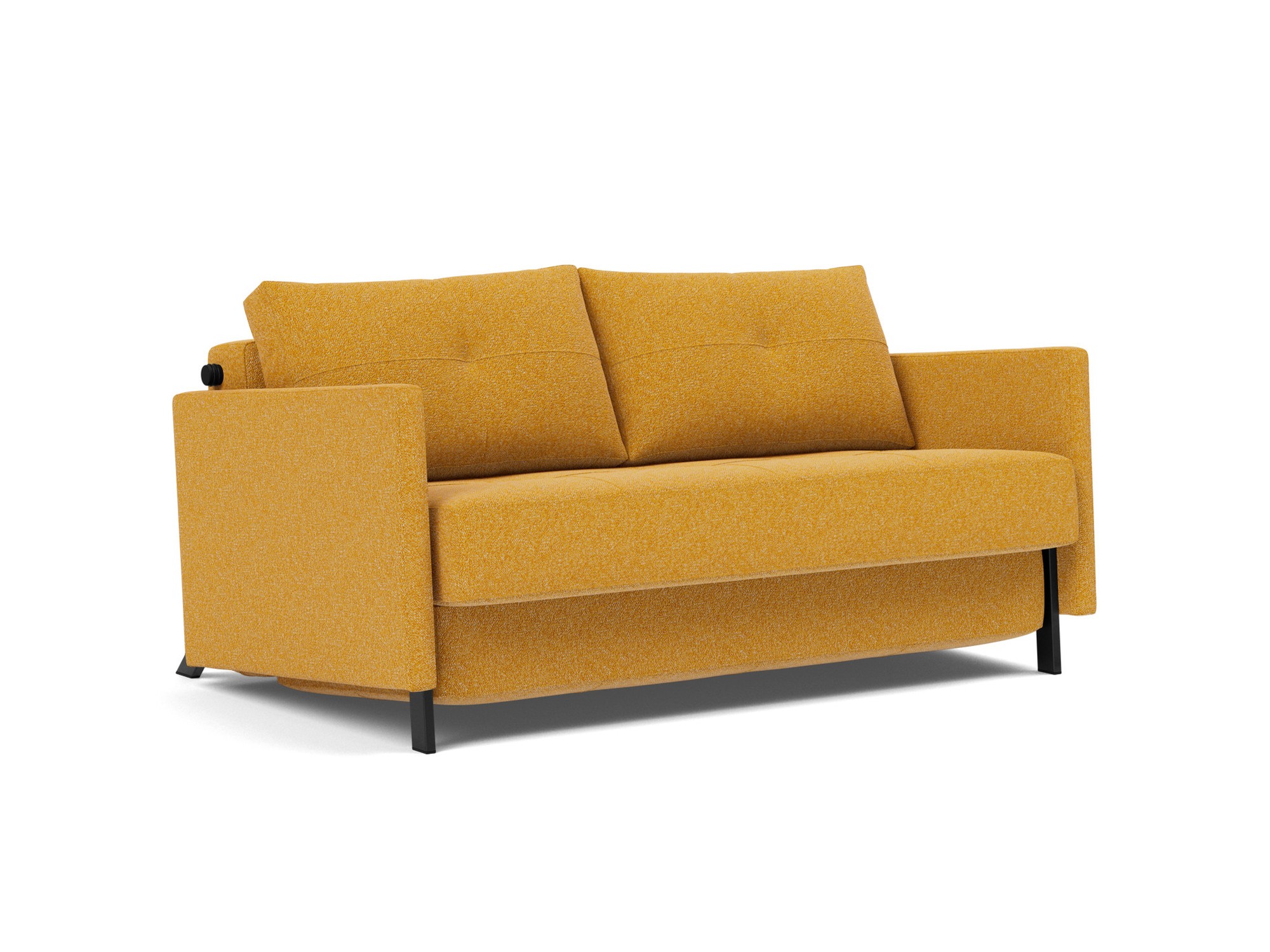 Schlafsofa Cubed mit Armlehnen 140 Boucle Skandi 536-Ochre