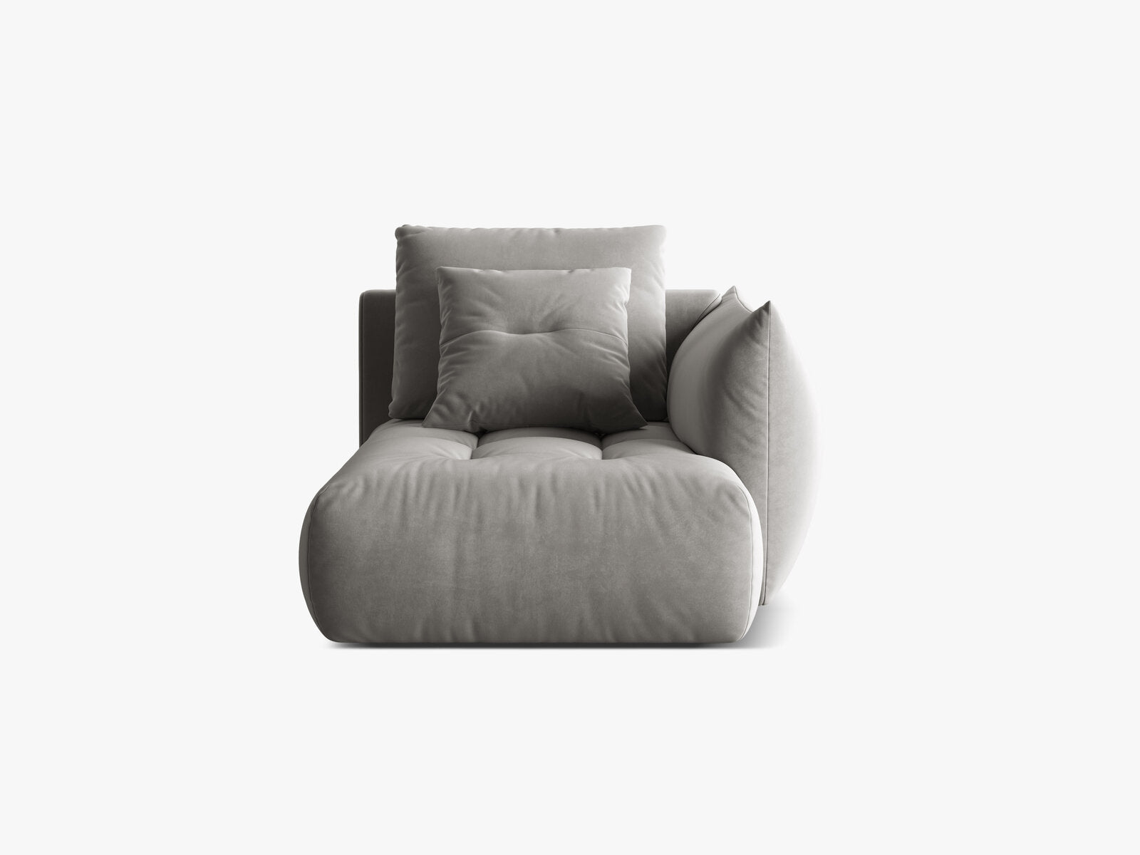 Micadoni Bloom Chaiselongue Rechts Samt Casino Grau