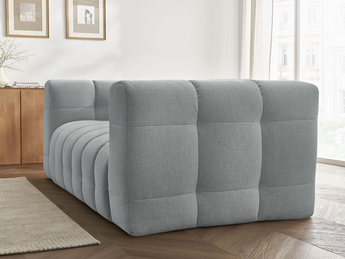 Bobochic Cloud Schlafsofa 3-Sitzer mit Pouf Stoff Hellgrau