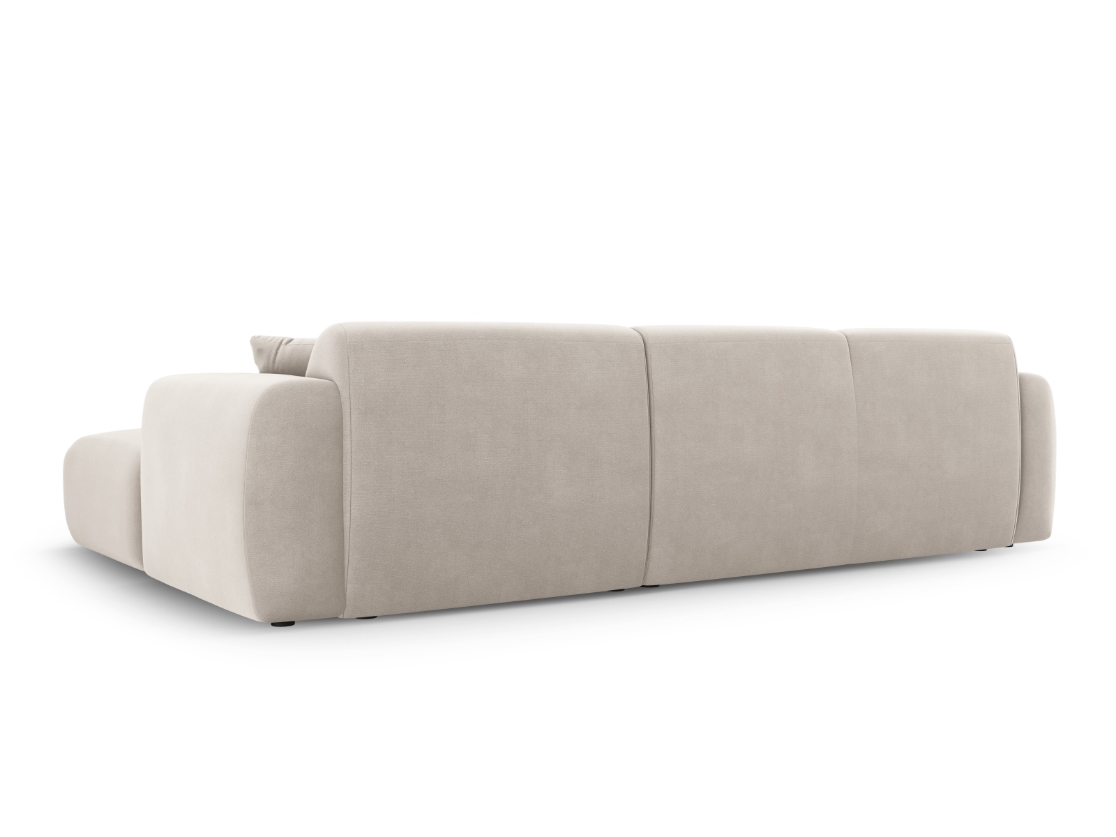 Cosmopolitan Design Ecksofa Nolio 4-Sitzer Samt Casino Helles Beige Rechts