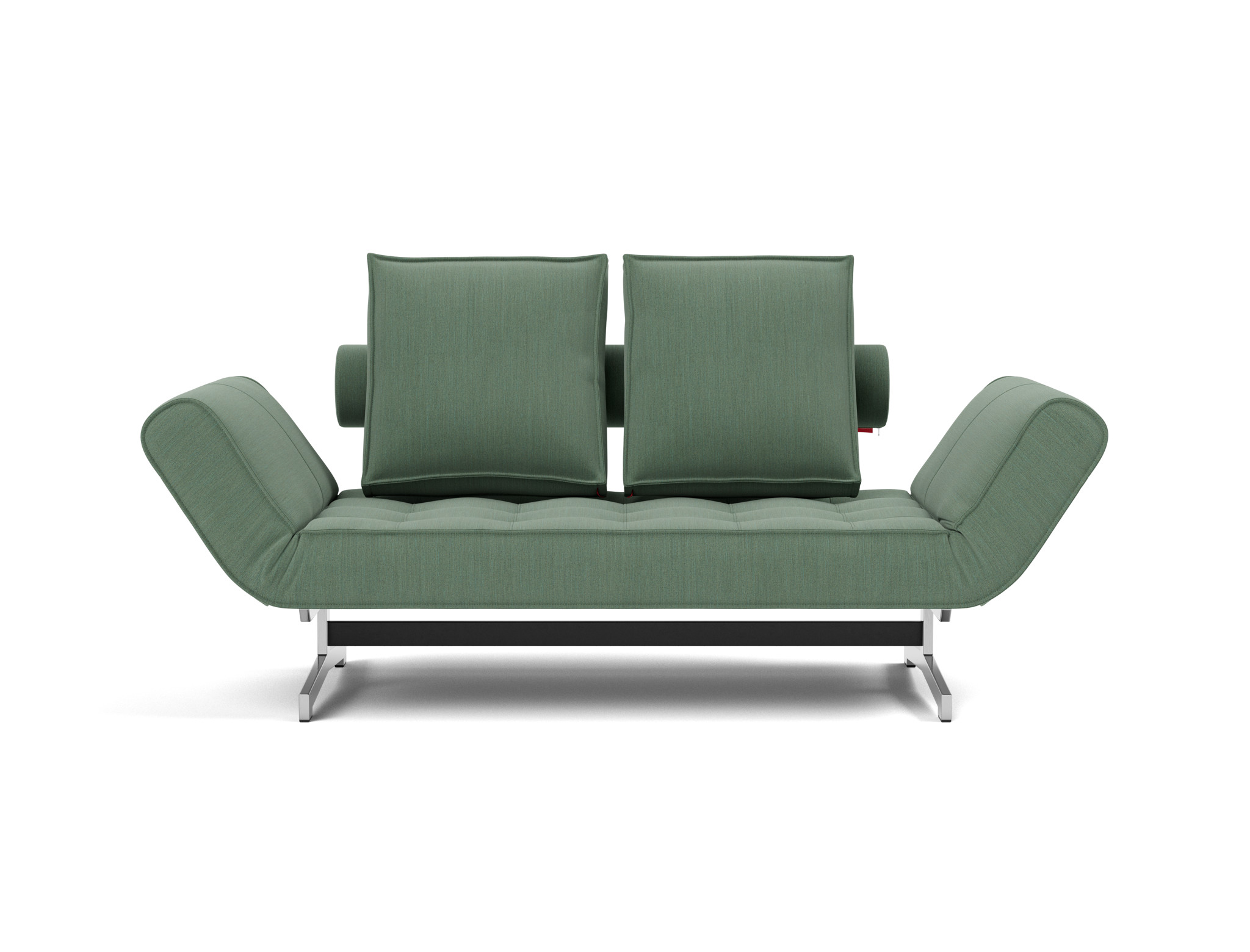 Tagesbett Ghia Flachgewebe Elegance 518-Green Beine Chrom