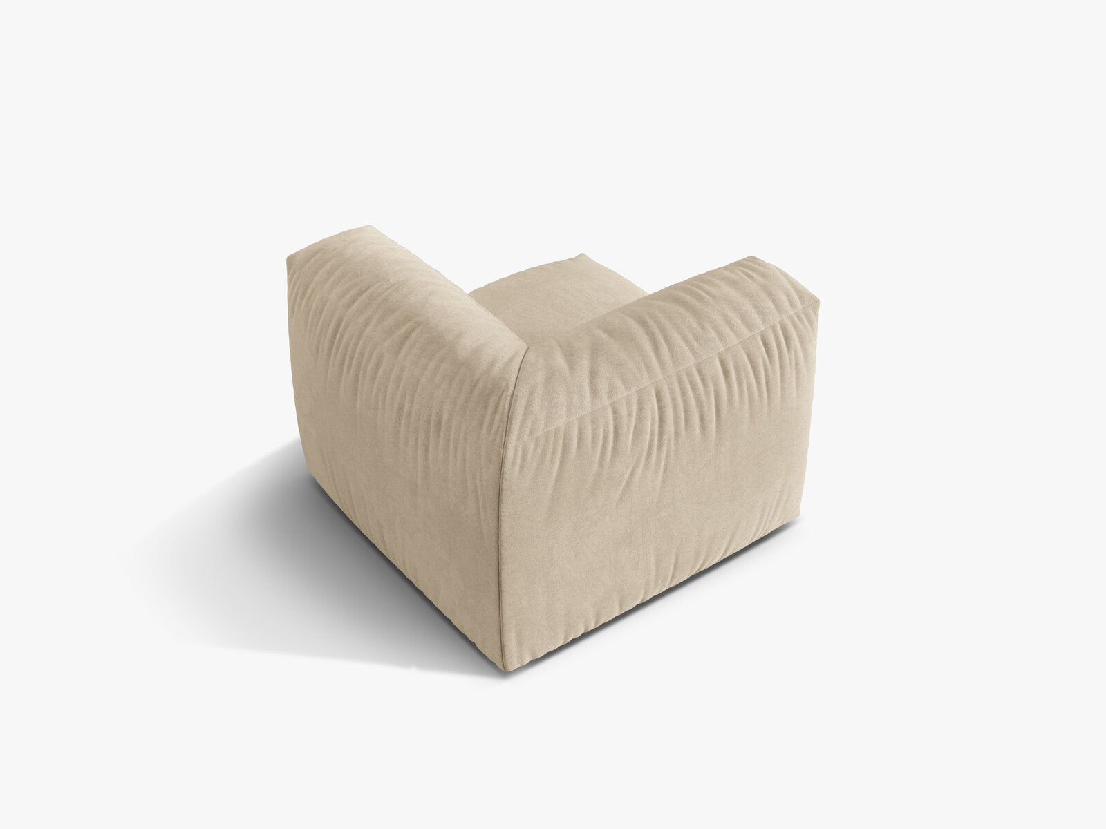 Micadoni Eckmodul Martina 1-Sitzer Klein Samt Vogue Helles Beige
