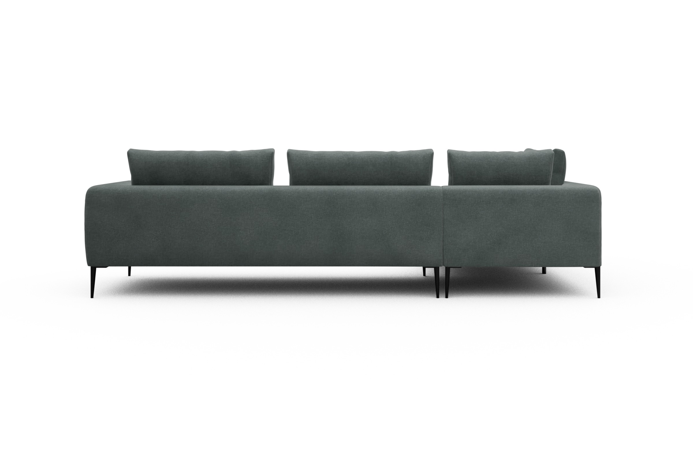 Ecksofa Paul Relax-Ecke rechts mit 3-Sitzer Smooth-Silver-Grey
