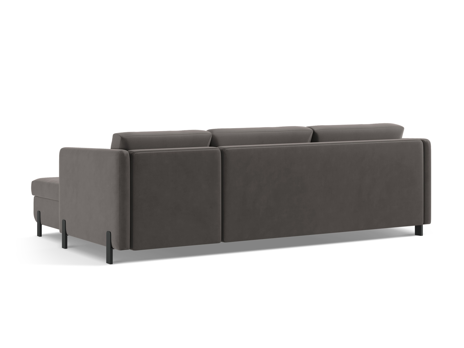 Micadoni Schlaf-Ecksofa Gloria 5-Sitzer Links Samt Grau 205x160