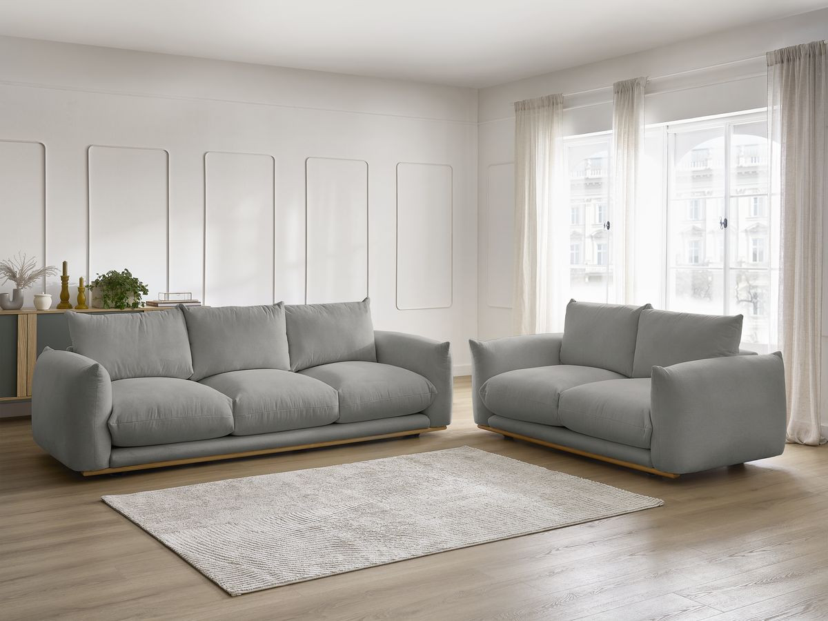 Bobochic Ernest Sofa 5-Sitzer Stoff Dunkelgrau