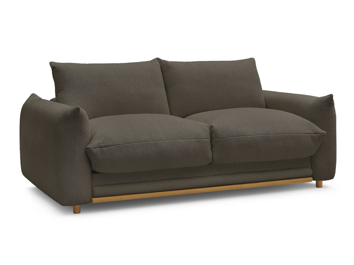 Bobochic Ernest Schlafsofa 3-Sitzer, Liegefläche 190 × 140 / 160 cm Bouclé-Stoff Braun, Liegefläche 160 × 190 cm