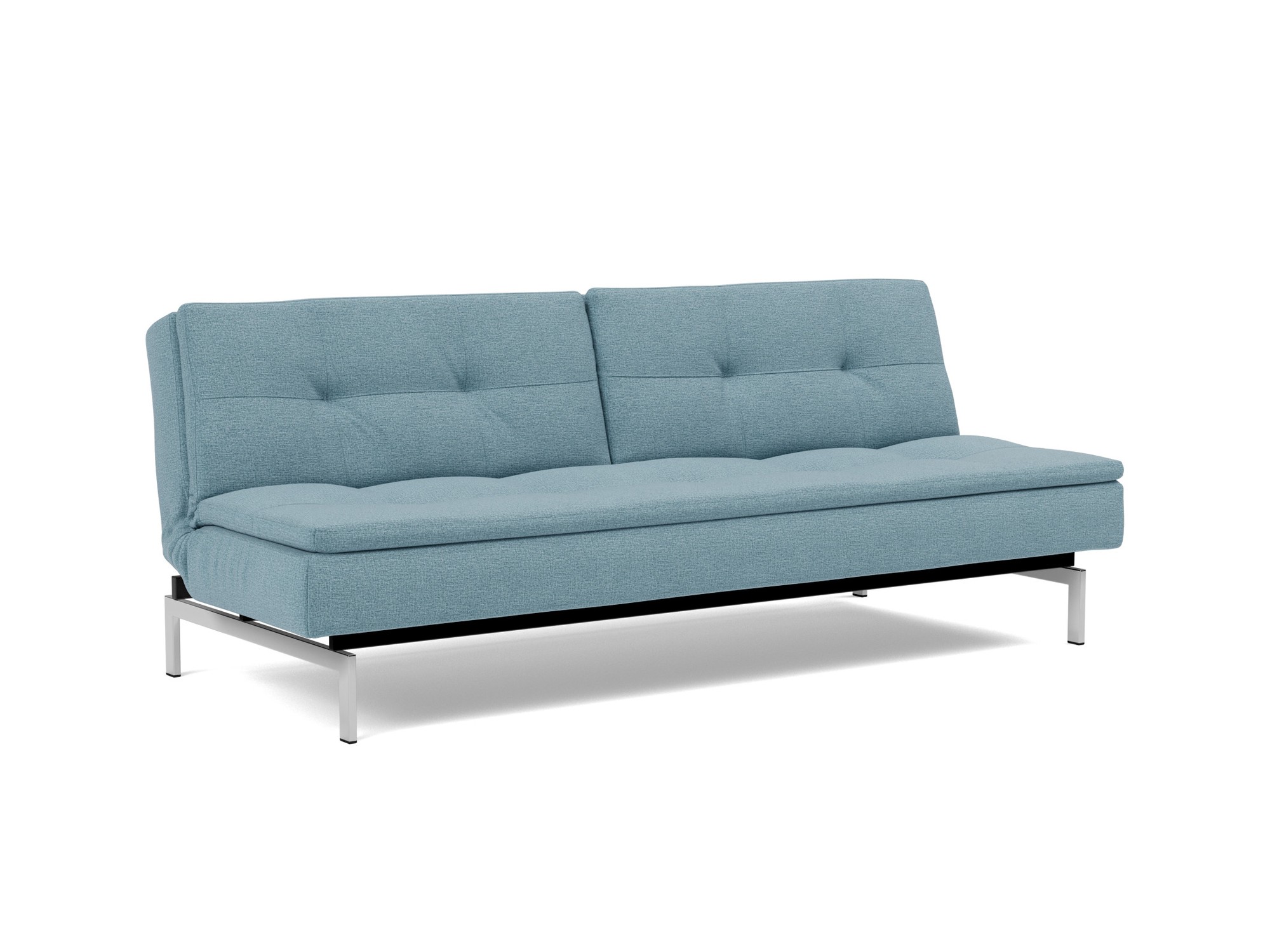Schlafsofa Dublexo Flachgewebe Mixed Dance 525-Light-Blue Beine Chrom