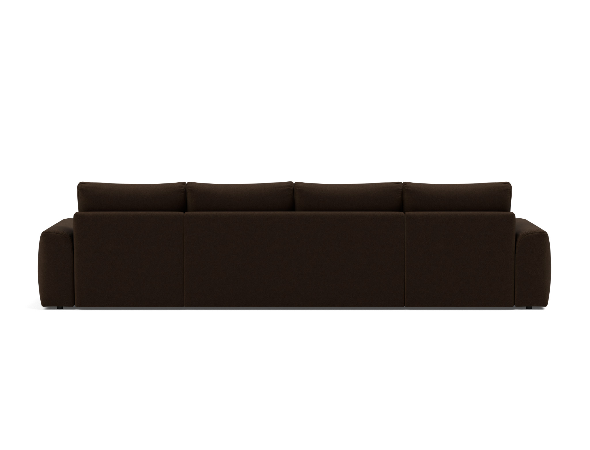 Schlafsofa Norum U-Form mit Chunky-Armlehnen Strukturierter Stoff Taura 358-Chocco