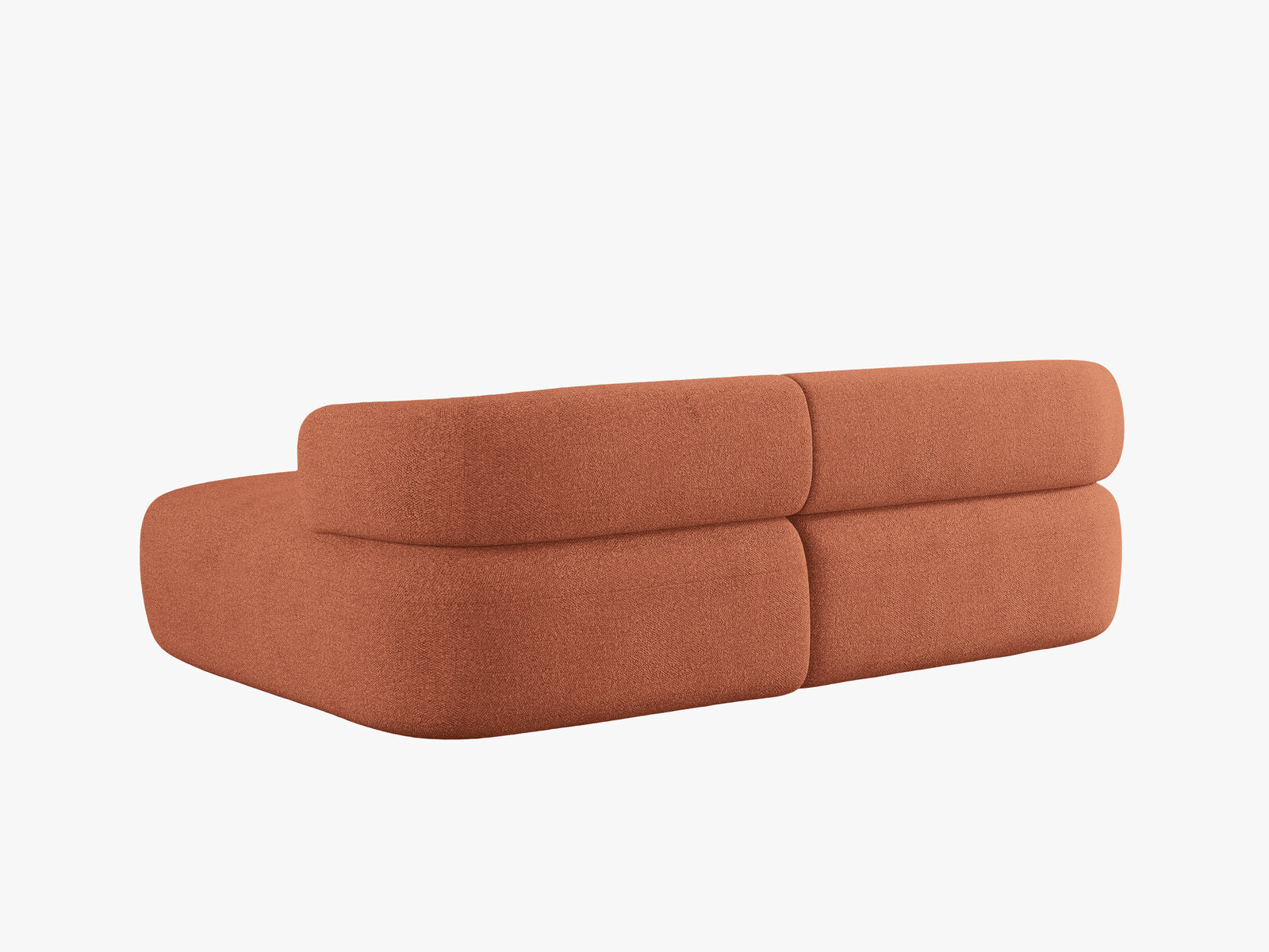 Micadoni 5-Sitzer Ecksofa Jenny Kleine Version Rechts Boucle Now or Never Ziegel