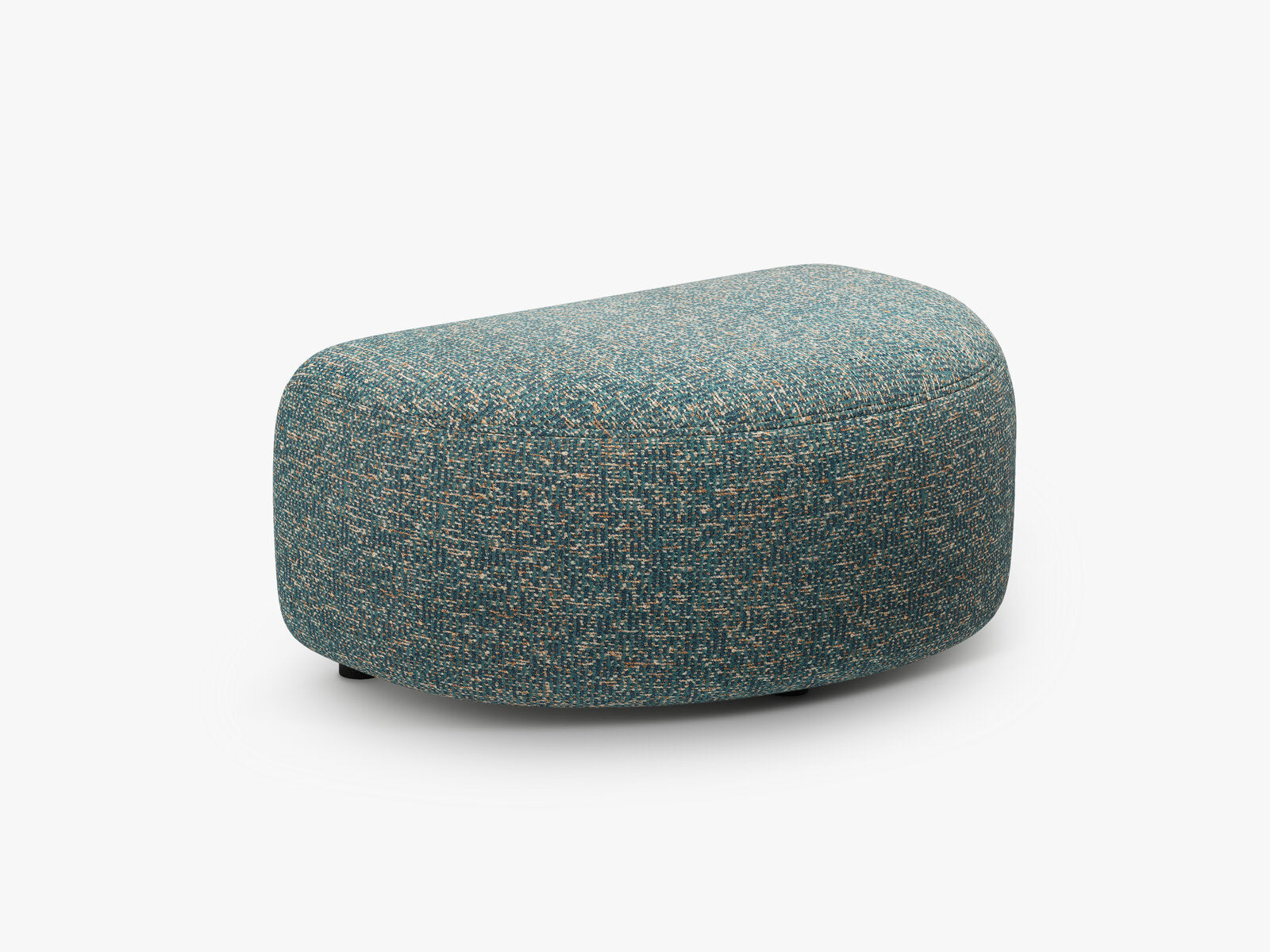 Micadoni Hocker Kate halbrund 1-Sitzer Strukturierter Stoff Blau Melange