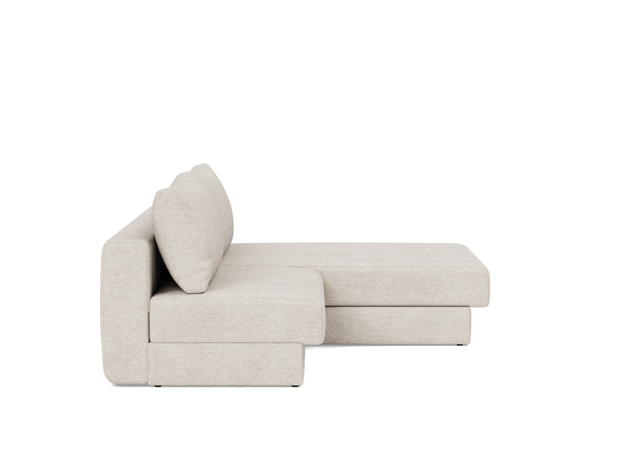 Schlafsofa Akello mit Chaiselongue Chenille Yuveno 470-Natural