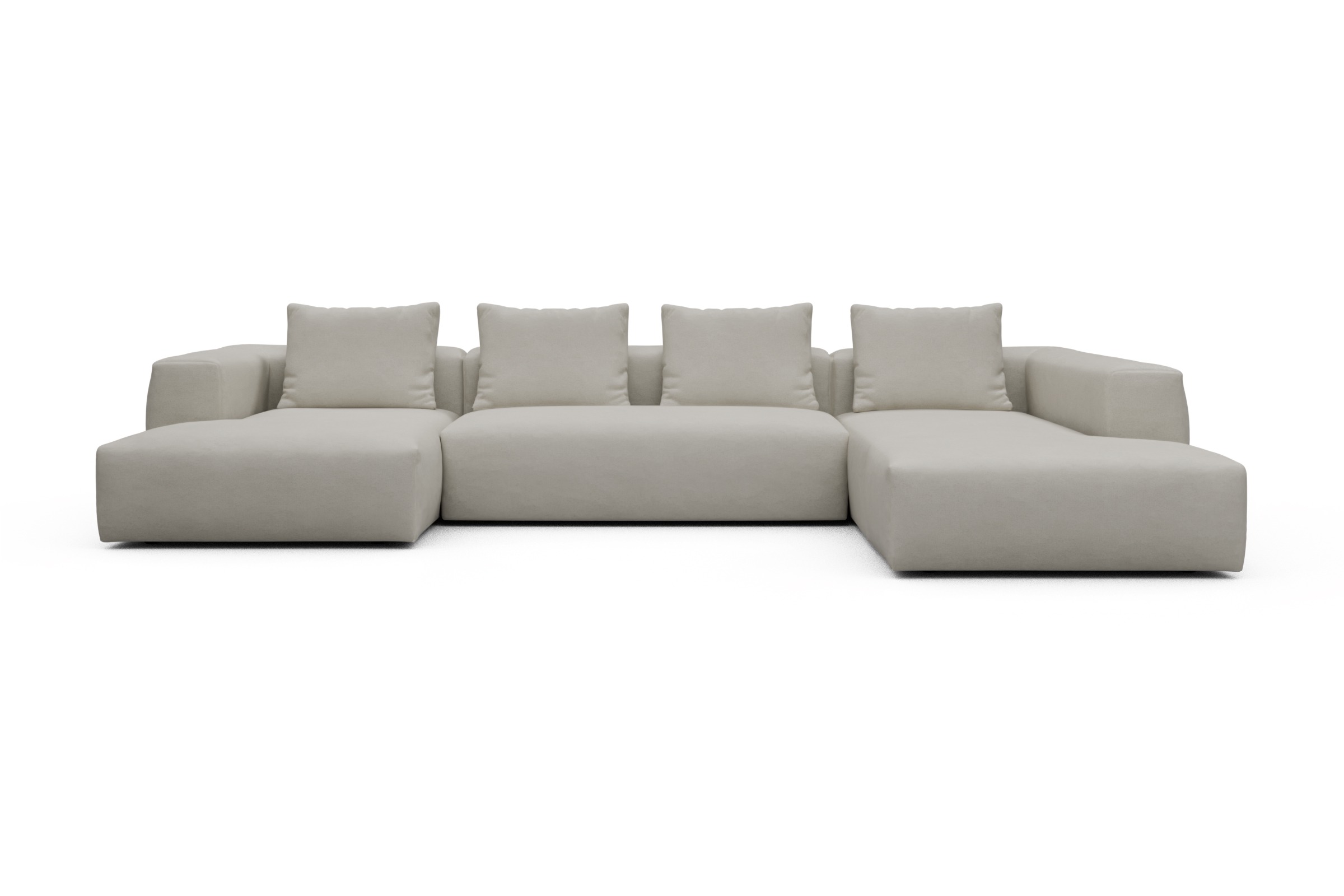Skandi Home Wohnlandschaft Fred Relax-Ecke rechts mit 2-Sitzer und Chaiselongue links Denari-Clean-Beige moebelfaktor