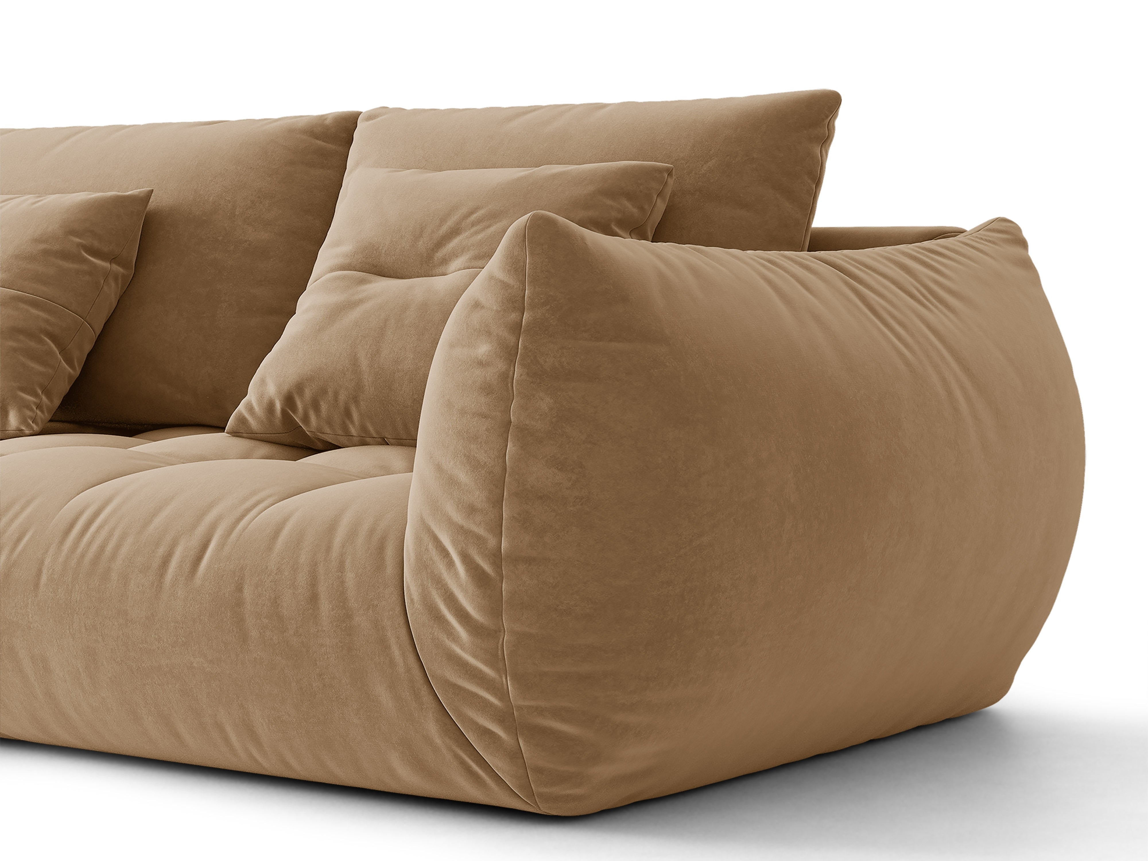 Micadoni Bloom Sofa Links Samt Casino Mandelbeige