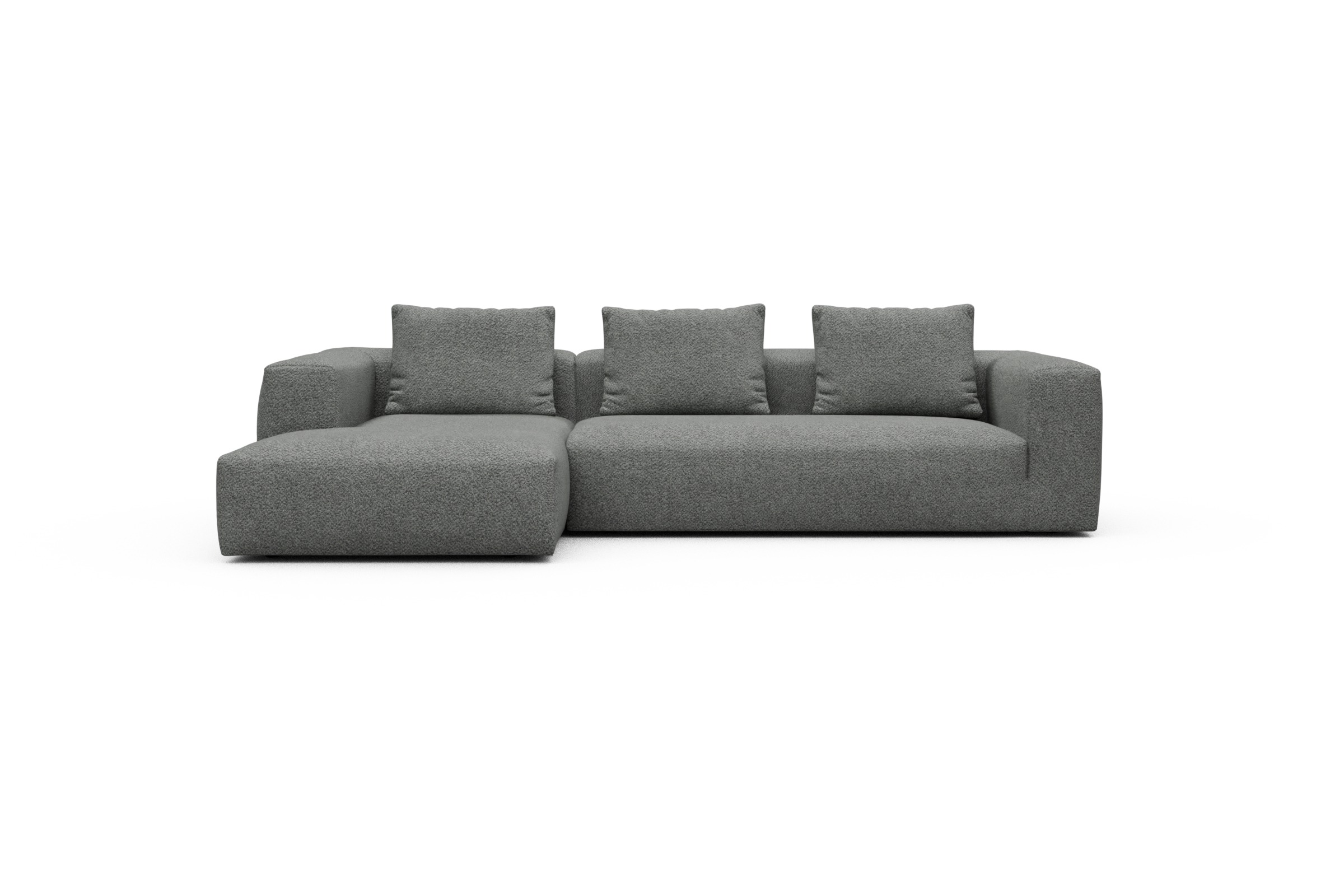 Skandi Home Ecksofa Fred Chaiselongue links mit 2,5-Sitzer Vanora-Warm-Grey moebelfaktor