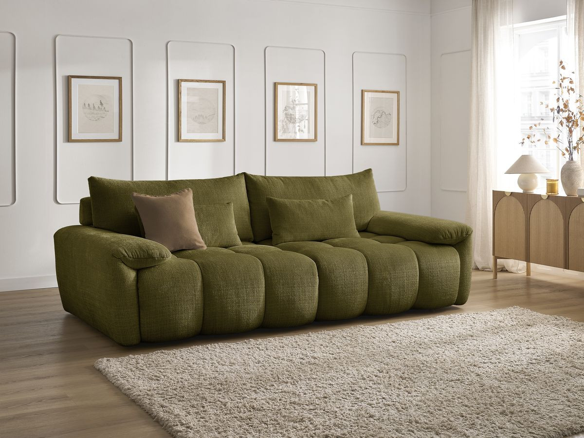Bobochic Ivane Sofa 3-Sitzer Strukturstoff Grün