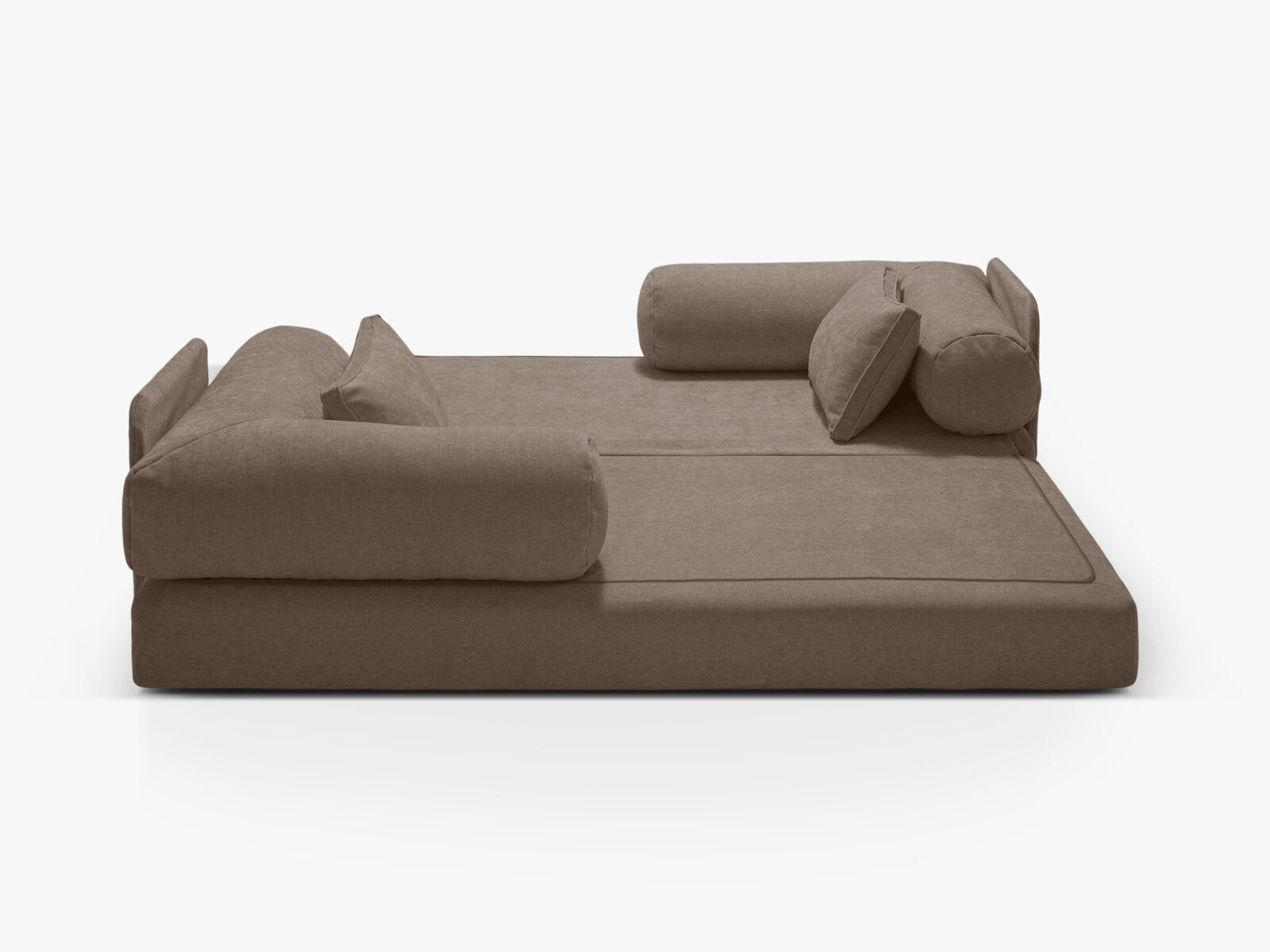 Micadoni Sofa Dreamy 3-Sitzer mit Schlaffunktion Strukturierter Stoff Liberty Cappuccino