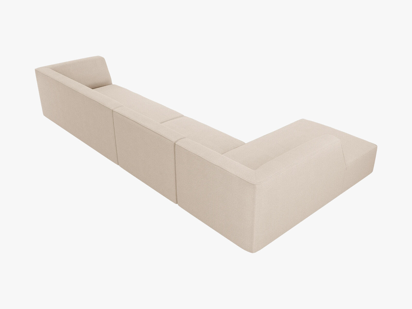 Micadoni Ecksofa Ruby 5-Sitzer Links Strukturierter Stoff Ottawa Beige