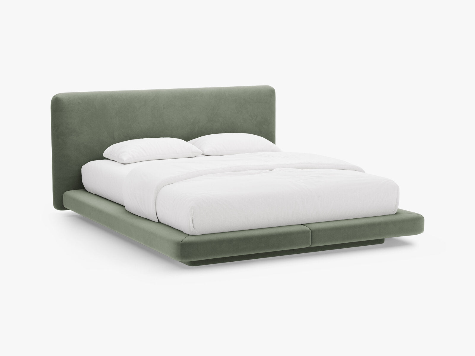 Micadoni Polsterbett mit Kopfteil Linea Samt Magic Velvet Grün 160x200
