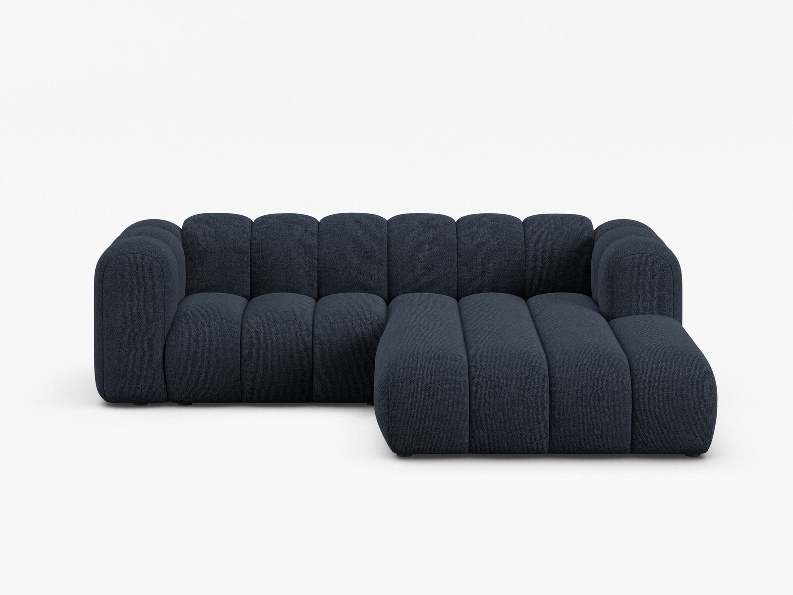 Micadoni Modulares Ecksofa Lupine 3-Sitzer Rechts Chenille Eden Marineblau