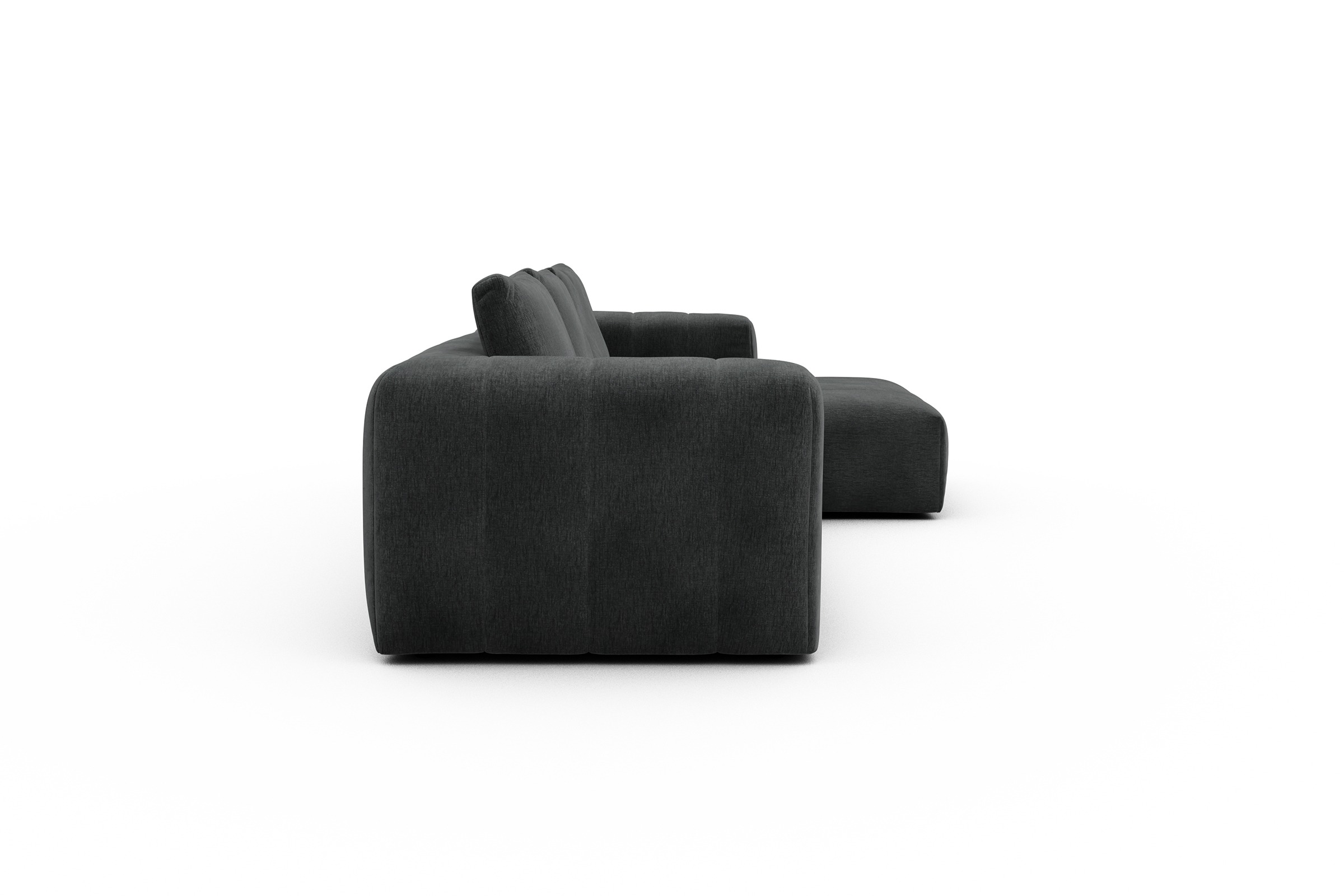 Ecksofa Hugo 2,5-Sitzer Armlehne links mit Chaiselongue Smooth-Deep-Warm-Grey