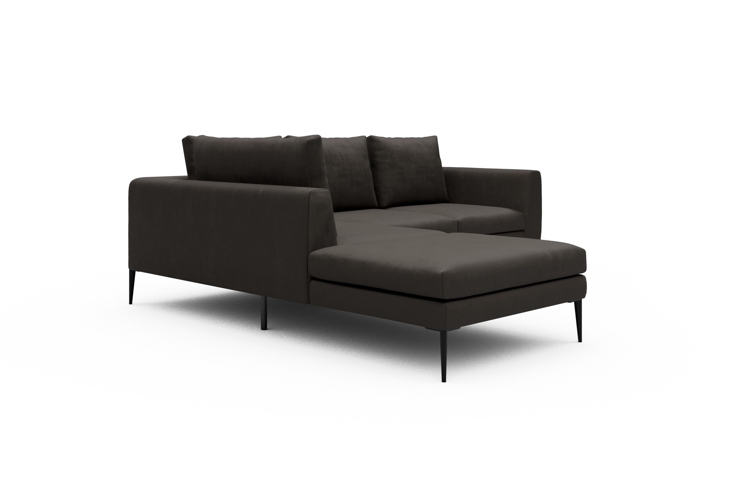 Ecksofa Paul Relax-Ecke links mit 2-Sitzer Cordufine-Taupe