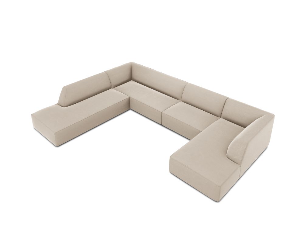 Cosmopolitan Design Panoramasofa Siena 7-Sitzer Samt Salvador Beige Links