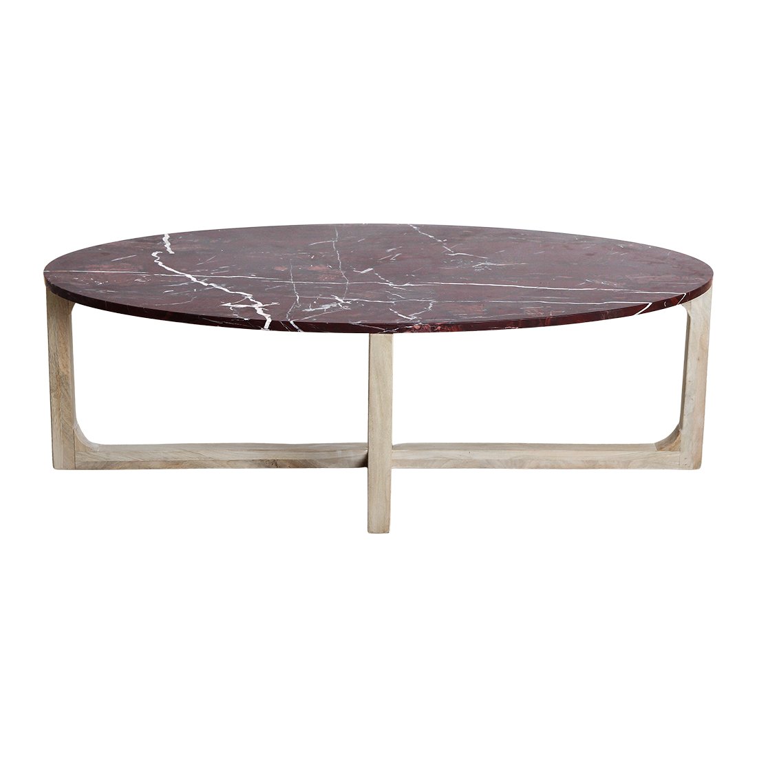 Raw Materials Ovaler Couchtisch aus Marmor Cherry