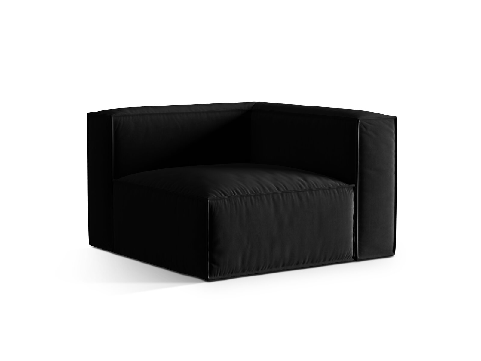 Micadoni Eckmodul Nuria 1-Sitzer Samt Schwarz