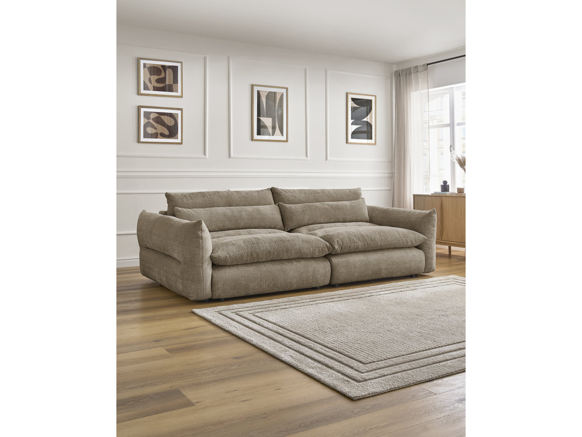 Bobochic Neil Sofa 3-Sitzer Strukturstoff Taupe