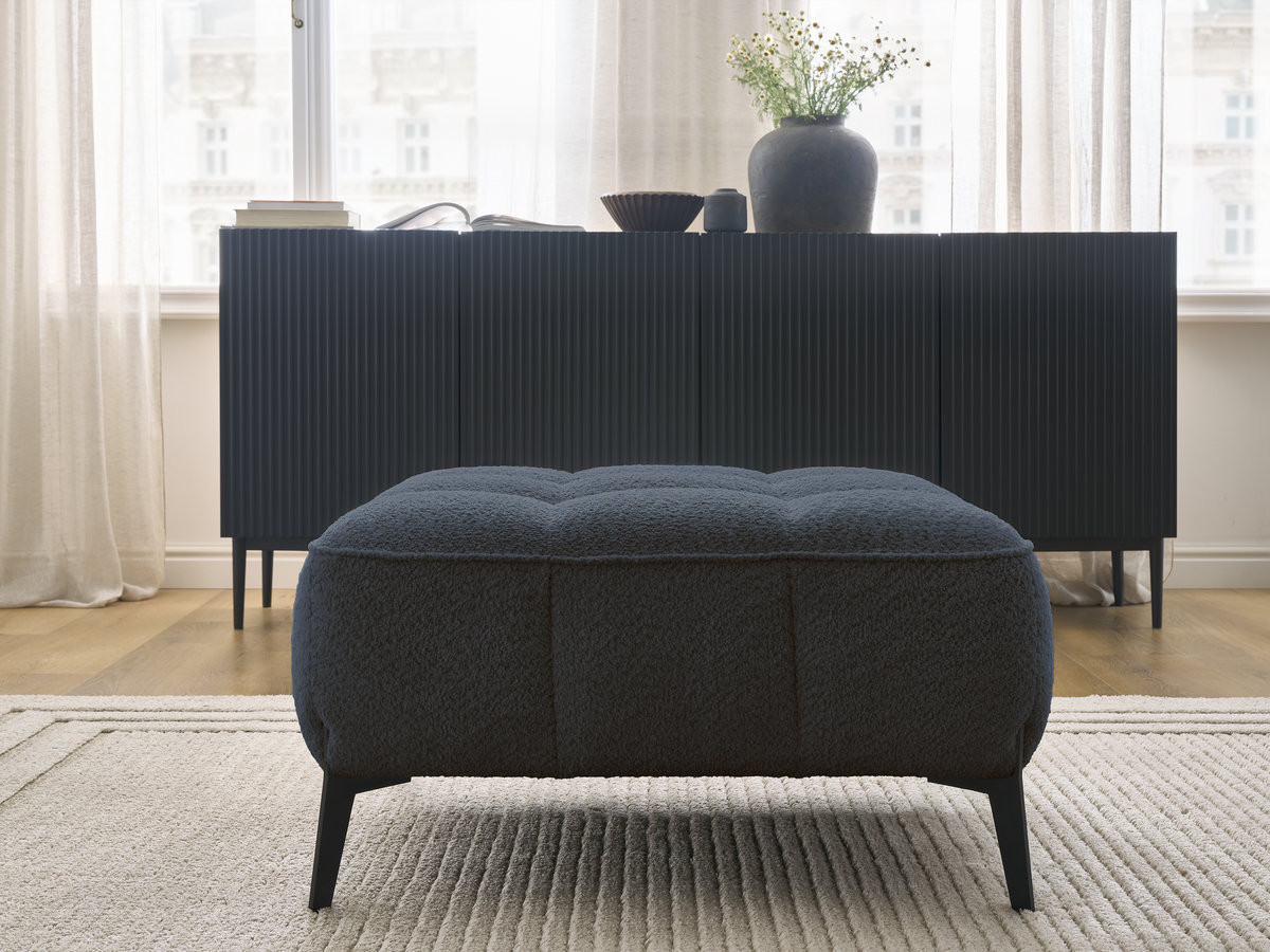 Bobochic Anis Pouf Bouclé-Stoff Dunkelblau