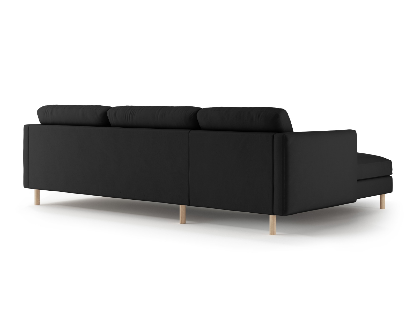Micadoni Ecksofa Eden 4-Sitzer Links Samt Schwarz